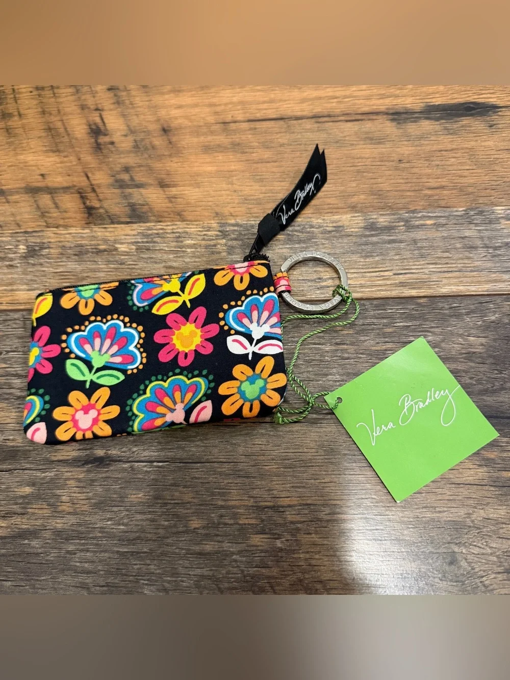 New Vera Bradley Disney Parks Multicolor Floral Wallet with ID Window - Picture 2 of 3